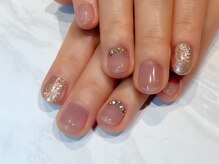ルームヘアネイル 曙橋店(Room hair nail)/ニュアンスカラー×上品ラメ