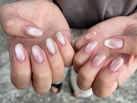 ピンクマグネットネイル