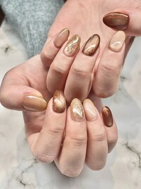 ブラウンマグネットネイル★