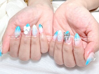 キャンディーネイル(candy nail)の写真/《可愛いが溢れる＊》ワンホン韓国パーツ/艶ワンカラー/マグネットetcスカルプ長さだし/持ち込みデザイン◎