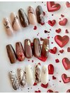 バレンタインチョコレートネイル
