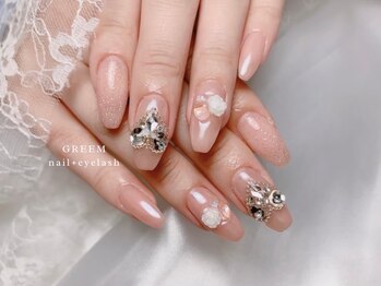 ハートストーン×バラネイル