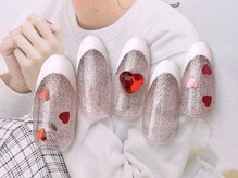 ネイルサロンフォーユー(for u)/フレンチ×ハート￥6980