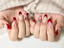トータルビューティーローズ(Rose)/レッドフレンチネイル