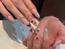 シェリーラメール 池袋店(cherie la mer)/赤フレンチネイル