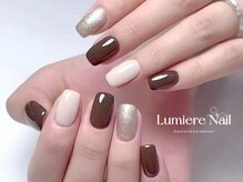 ルミエール ネイル モンナカ(Lumiere Nail Monnaka)/オンブレフレンチ/冬ネイル