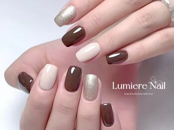 ルミエール ネイル モンナカ(Lumiere Nail Monnaka)/オンブレフレンチ/冬ネイル