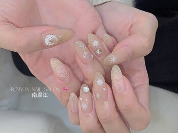 【シンプルクリスマスネイル】