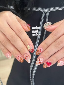 ネコ(Neko)/持ち込み チェック ハート