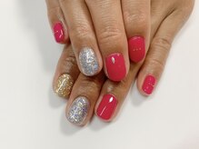 トヨネイル(TOYO NAIL)/ホットピンク×ラメ