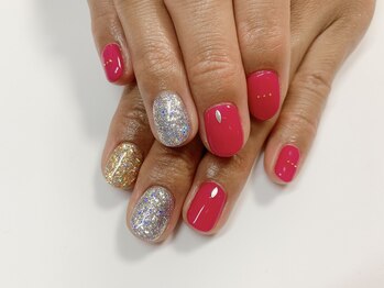 トヨネイル(TOYO NAIL)/ホットピンク×ラメ