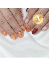 アルムネイル(ARUM nail)/秋カラーアイスビジューネイル