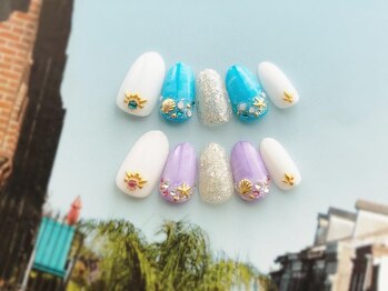 ネイルサロン ブリオン(Nail Salon Bullion)/サマーカラーマーブルネイル