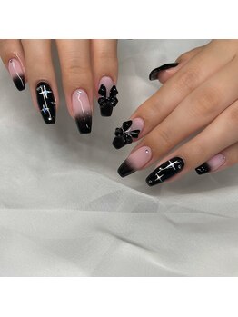 グラデーションリボンネイル