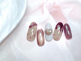 バレンタインネイル