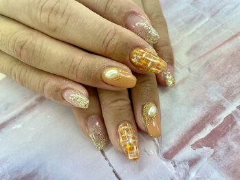 ディーネイル 四条烏丸(D-nail)/【春井】ツイードネイル