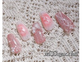 チーク×フラワーネイル