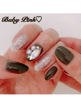 ネイルサロン ベビーピンク(Nail salon BABY PINK)/BLACKネイル★