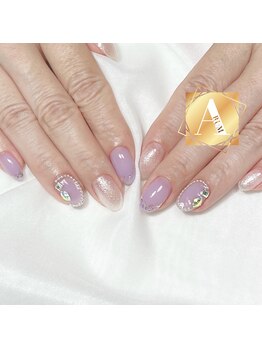 オーロラフレンチ韓国っぽネイル