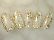 ネイルサロン ブランアンジュ(Blanc Ange)/ゴールドミラー/フィルイン