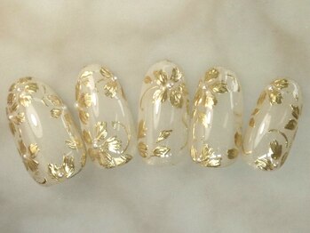 ネイルサロン ブランアンジュ(Blanc Ange)/ゴールドミラー/フィルイン