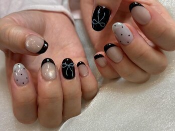 アイネイルズ 三宮店(I nails)/フレンチマグりぼん¥8750