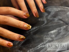 べっ甲柄リボンネイル 71021