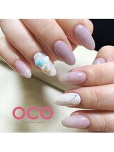オコネイル ネイルサロンアンドスクール(OCO nail)/marble effect × turquoise