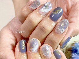 ニュアンス/フラワー/ラメ