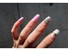 美フォルム長さ出し＋シンプルアートgel extensions with simple art¥15000