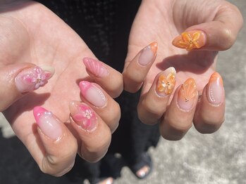 サクノネイル(SAKUNONAIL)/ハイビスカスネイル