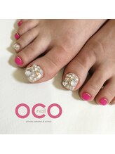 オコネイル ネイルサロンアンドスクール(OCO nail)/bijou × ピンク