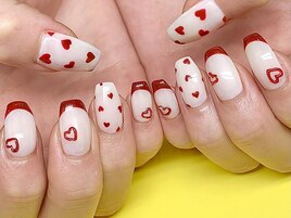 ぷっくりハートちりばめ