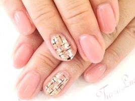 お客様ネイル　ツイード