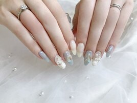 【ワンホンコース】薔薇ネイル