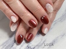 ネイルアトリエルカ(nail atelier LUCA)/W-563 ボルドースノーネイル