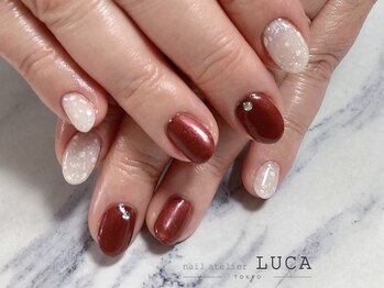 ネイルアトリエルカ(nail atelier LUCA)/W-563 ボルドースノーネイル