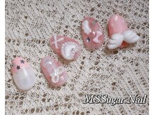 ミスシュガーネイル(MS Sugar Nail)/ピンクガーリーリボンネイル