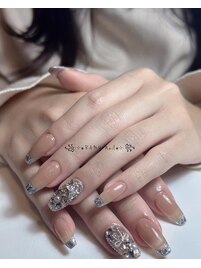 チップ長さ出しフレンチネイル