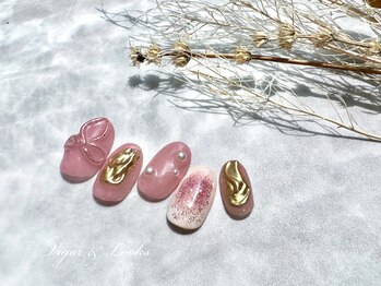 ヴィガー アンド ルックス 白金 目黒(Vigor&Looks)/ビンク　立体的ネイル