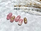ビンク　立体的ネイル