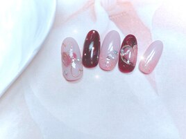 バレンタインネイル