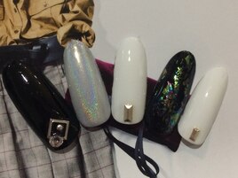 白黒×ユニコーンネイル
