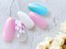 ボネール(nail ＆ eyelash Bounail)/パステル 花 クリア 桜 フラワー