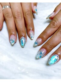 ブルーシェルかき氷ネイル