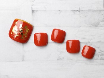 キャンアイドレッシー ヨコハマ元町店(Can I Dressy)/テラコッタ/フットネイル