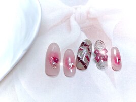 バレンタインネイル