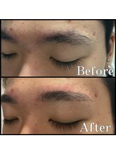 眉毛男子 新宿店/平行眉毛【 before / after 】