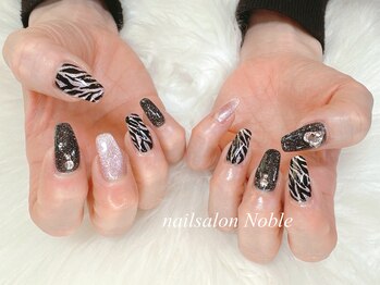 ノーブル(Noble)/お持ち込みゼブラ柄ネイル