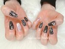 お持ち込みゼブラ柄ネイル